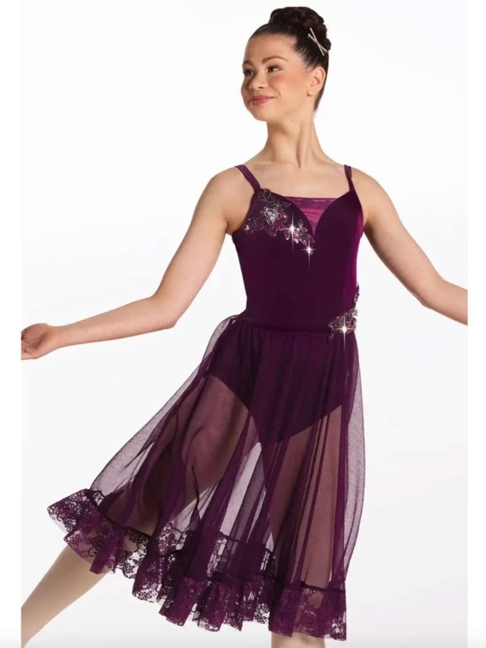 Weissman Showtime Moonlight Sonata Dance Costume XSA Burgundy Like New